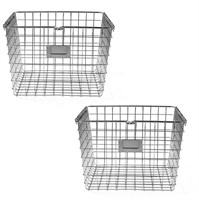 (2) Medium Chrome Wire Storage Basket