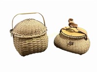 Fishing Creel and Feather Basket