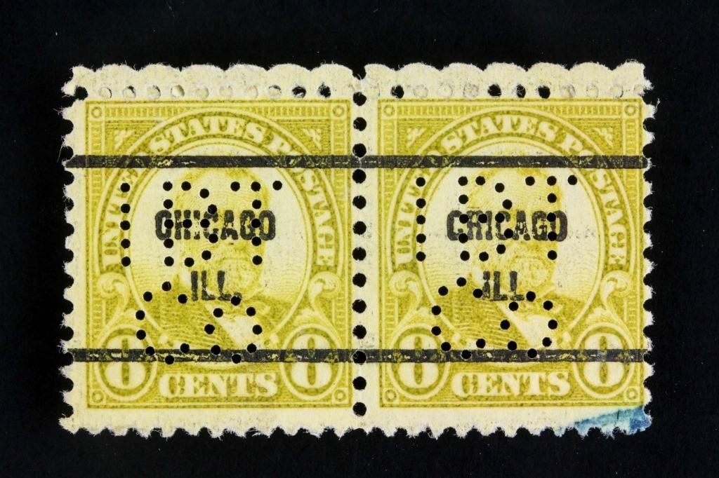 1923 United State Eight Cent Stamp Precancel 2pc
