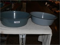 Vintage Enamelware Gray Tubs