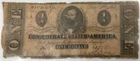 Dec 2, 1862 Confederate States $1 Note