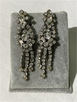 Pair of Vintage Rhinestone Clip on Earrings