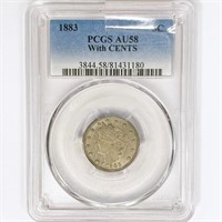 1883 Liberty Victory Nickel PCGS AU58 With Cents
