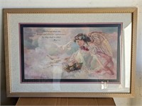Home Interiors Framed Angel Scripture