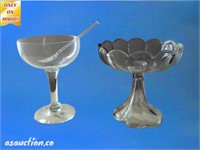 Two large clear glass trifle dish/ pudding dishes