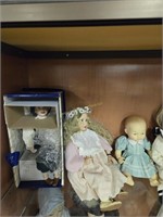 Six collectors dolls as shown
