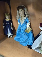 Shelf lot of collectors dolls