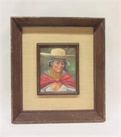 Oil on Panel of Indigenous Woman