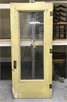 Antique oak wood & glass panel door