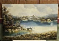 Lake Painting Signed R. Kyser