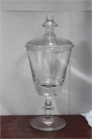 A Large Val St. Lauren Glass Cup with Lid