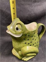 Ceramic Frog Pitcher/ Planter 7" H x 8" W