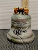 Vintage ceramic Liberty bell bank. No plug