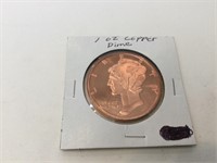 Mercury 1 ounce copper bullion