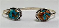 Sterling Spiny Oyster/Turquoise Cuff 12 Grams