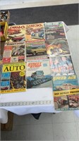 Vintage collector car magazines.