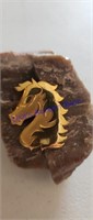 Horse Head Gold Plated Brooch