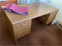 Executive desk, brown woods oak