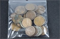 Bag Lot - Cents (20-Indian Head, 16-Wheat)