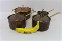 4 Pcs. Paul Revere Copper Pot Set