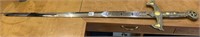 47" SWORD REPLICA WITH DETAIL DOWN SHAFT AND