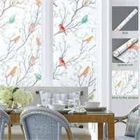 (2) Opaque Frosted Birds Window Privacy Film
