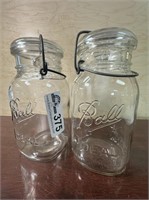 Pair of Ball Ideal #8 jars with Wire Bale lids