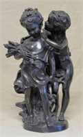 After August Moreau Bronze of a Boy and Girl.