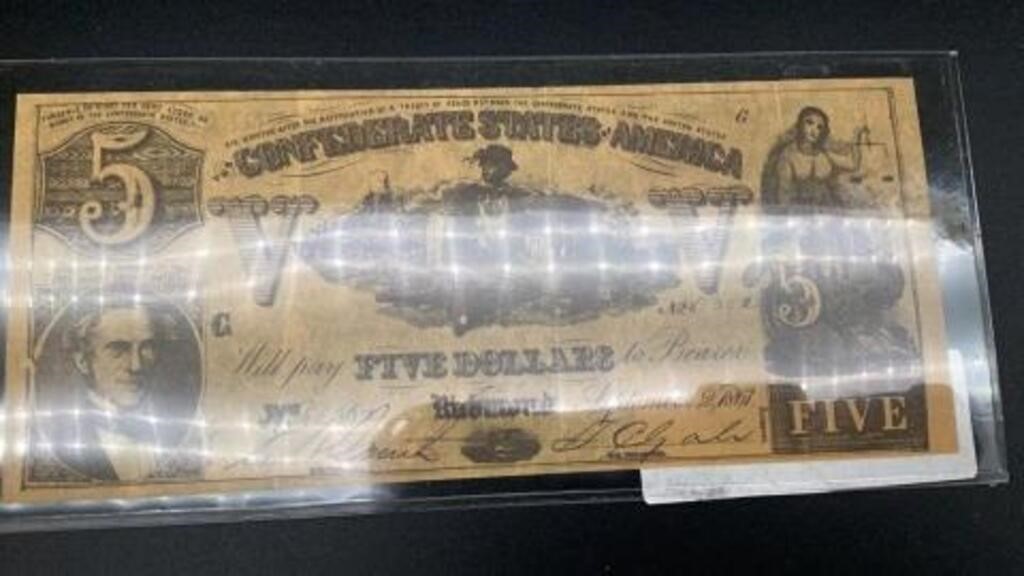 Montgomery Ward, five dollar confederate note