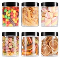 6 pcs 16oz plastic jars with lids