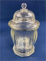 NOS Vintage Crystal 9 1/2” Covered Jar Indiana