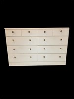 A Vintage 10 Drawer Dresser, Shows Wear