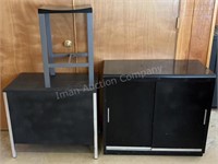 Black Metal Cabinet, Black Metal Table, Stool