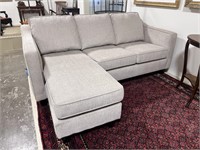 CONTEMPORAY BEIGE UPHOLSTERED SOFA W/LOUNGE