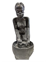 Beautiful African Cast Sculpture-Woman