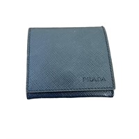 Prada Saffiano leather coin case blue