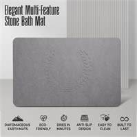 ZAHVIA Diatomite Stone Bath Mat, 23.6"x15.3"