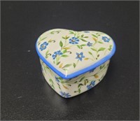 Limoges Floral Heart Shaped Trinket box