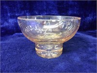 Etched Mouth Blown Bowl