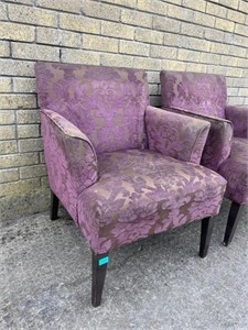 Pair of Upholstered Armchair on Black Tapering