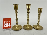 Brass Candle Stick Holders (3)