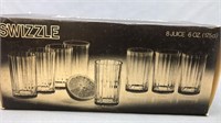 Sealed 8 Vintage Swizzle 6oz Juice Glasses In