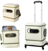 PJDDP Cat Carrier with Wheels