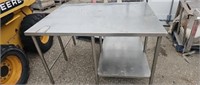 4 foot by 5 foot stainless steel table