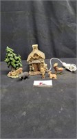 Light up cabin and animal decor