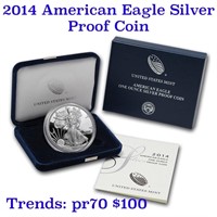 2014 1 oz .999 fine Proof Silver American Eagle or