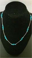 Sterling & Natural Turquoise 10.68 Grams 18"