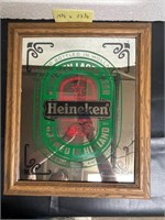Heineken bar mirror. Framed.