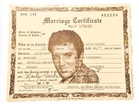 Vintage - Marriage Certificate Elvis Presley - Pri