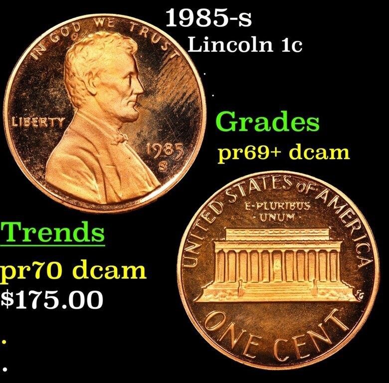 Proof 1985-s Lincoln Cent 1c Grades GEM++ Proof De